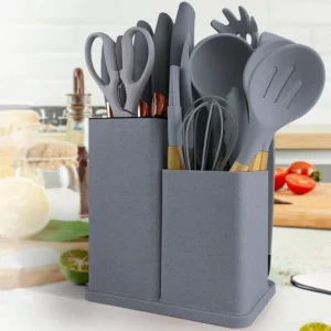 19Pcs Silicone Cooking and Knife Set With Board