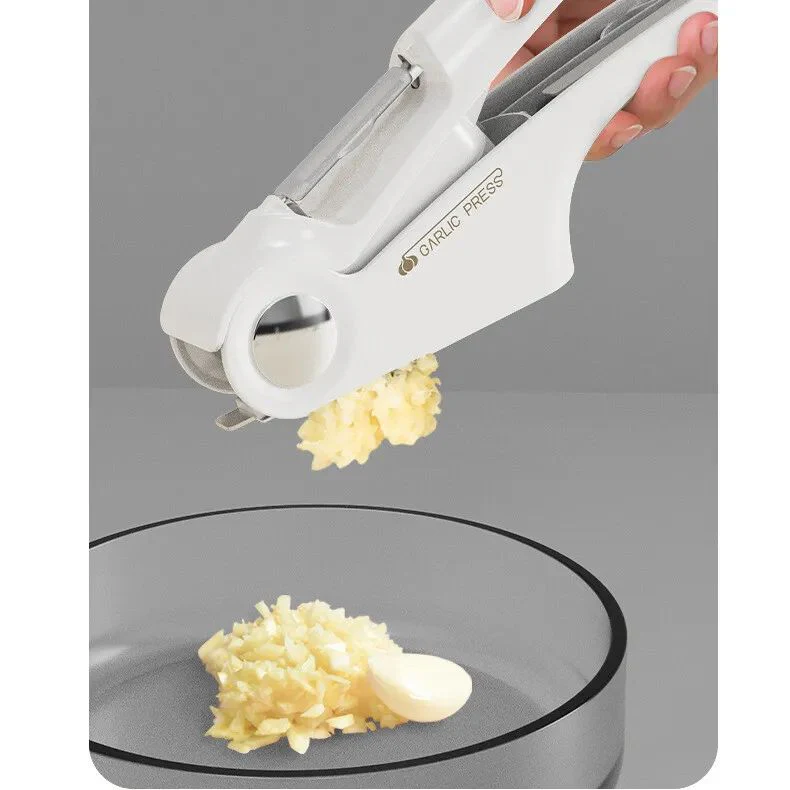 4 in 1 Garlic Press Machine Peeler Bottle Opener Kitchen Tool Manual Squeezer Kit