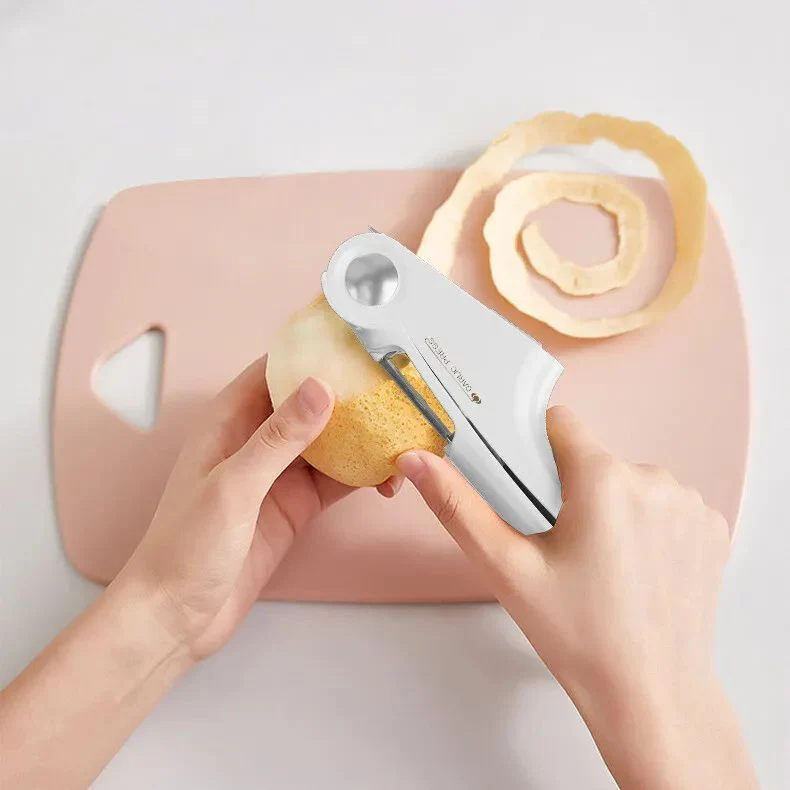 4 in 1 Garlic Press Machine Peeler Bottle Opener Kitchen Tool Manual Squeezer Kit