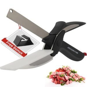 Clever Cutter 2-in-1 Food Chopper Kitchen Scissors – Smart Cutter Knife & Cutting Board Combo for Slicing, Dicing & Chopping Vegetables
