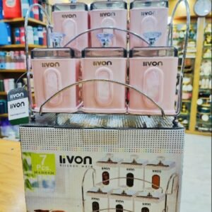 SPICE JARS WITH STAND LIMON KITCHEN WARE SET OF 7 PIECES RECTANGLE ACRYLIC