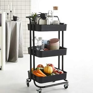 Kitchen Trolley Rack storage bathroom storage trolley Rack 3 tier cart Rolling Rack Shelves