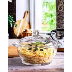 Premium Serving Bowl - Delisoga 750ml Glass Bowl with Lid