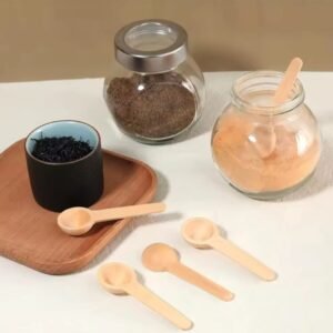 Coffee Measuring Spoons,6 Pieces  Spoon Made of Natural Beech with Bag Sealing Clip, Wooden Measuring Spoon for Milk Powder, Coffee, Spices and Beans (Capacity Approx. 8 g)