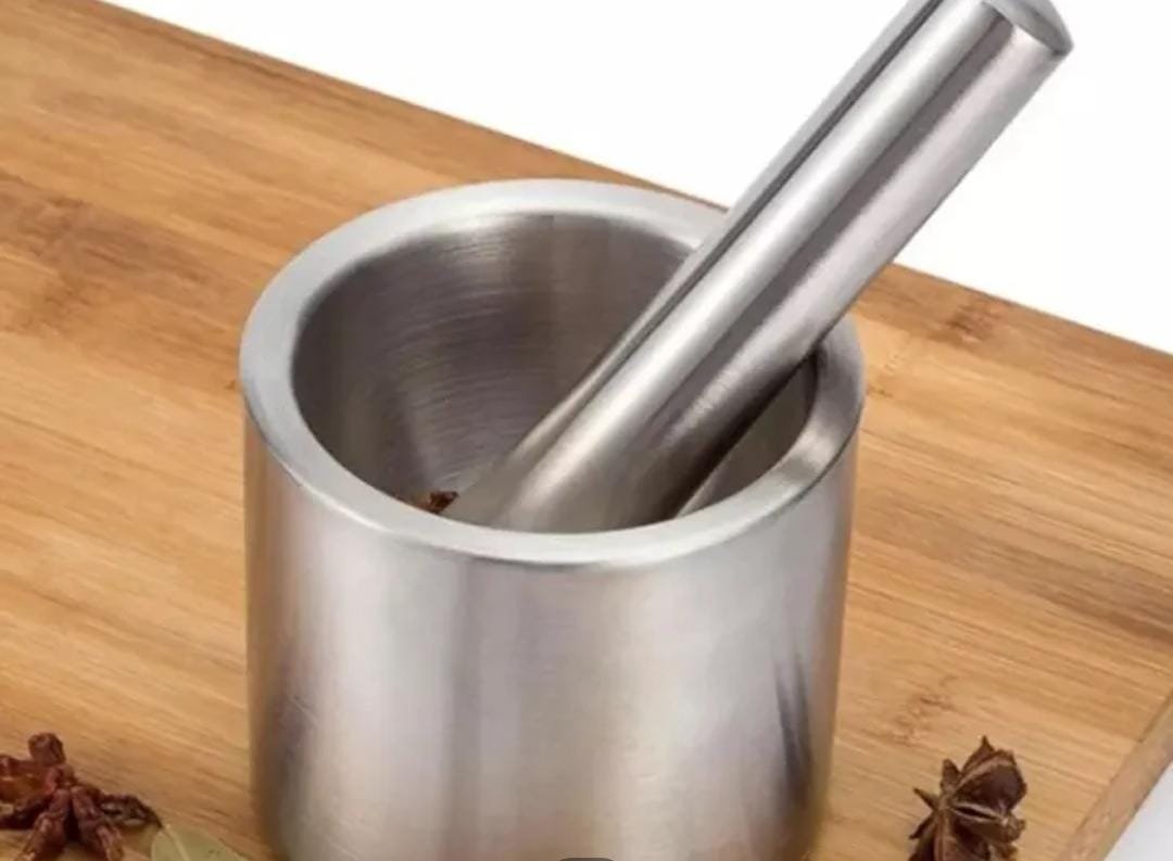 Mortar and Pestle Set Kitchen Utensil Stainless Steel Mortar and Pestle Household Manual Spice Grinding Pill Crusher Spice Tools Grinding Bowl Set