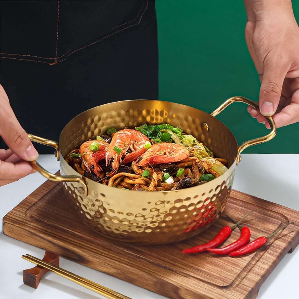 Stainless Steel Hammer Pattern Korean Pot