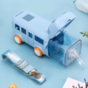 Water Bottle Cute Bus Shaped With Straw 500 ML