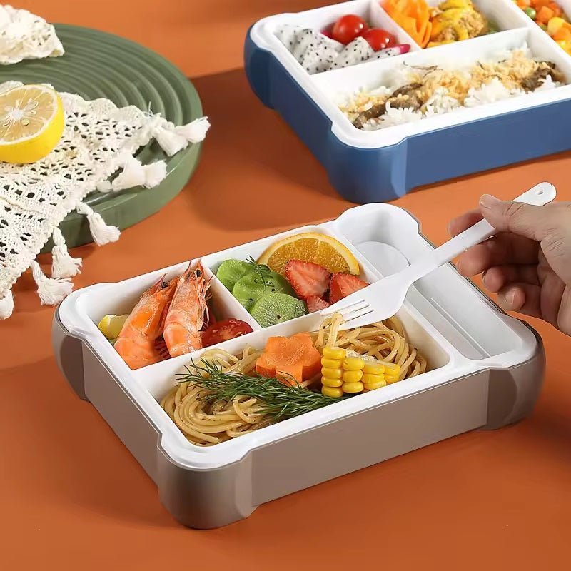 Lunch Box Kids,Bento Box Adult Lunch Box,Lunch Box Containers for Adults/Kids/Toddler,4 Compartments Bento Lunch Box with Leakproof Sauce Vontainers,Microwave/Dishwasher/BPA Free(white