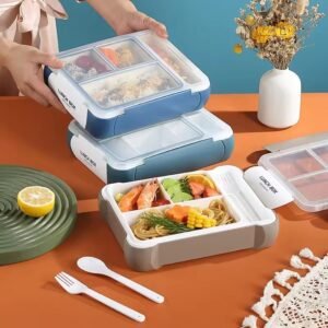 Lunch Box Kids,Bento Box Adult Lunch Box,Lunch Box Containers for Adults/Kids/Toddler,4 Compartments Bento Lunch Box with Leakproof Sauce Vontainers,Microwave/Dishwasher/BPA Free(white