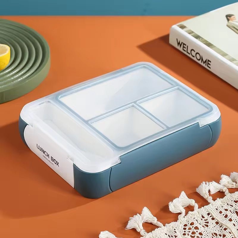 Lunch Box Kids,Bento Box Adult Lunch Box,Lunch Box Containers for Adults/Kids/Toddler,4 Compartments Bento Lunch Box with Leakproof Sauce Vontainers,Microwave/Dishwasher/BPA Free(white