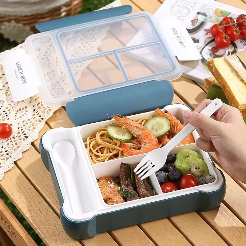 Lunch Box Kids,Bento Box Adult Lunch Box,Lunch Box Containers for Adults/Kids/Toddler,4 Compartments Bento Lunch Box with Leakproof Sauce Vontainers,Microwave/Dishwasher/BPA Free(white