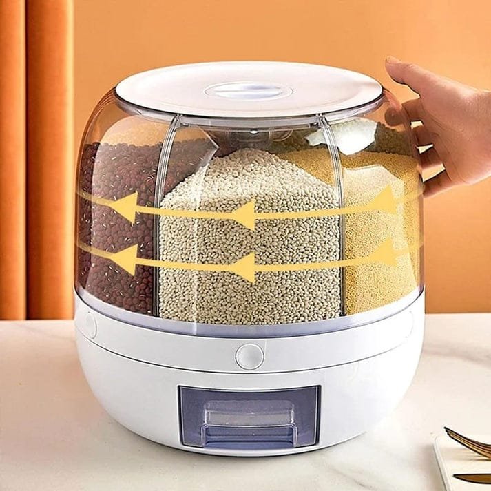 container 6-grid rotating grain