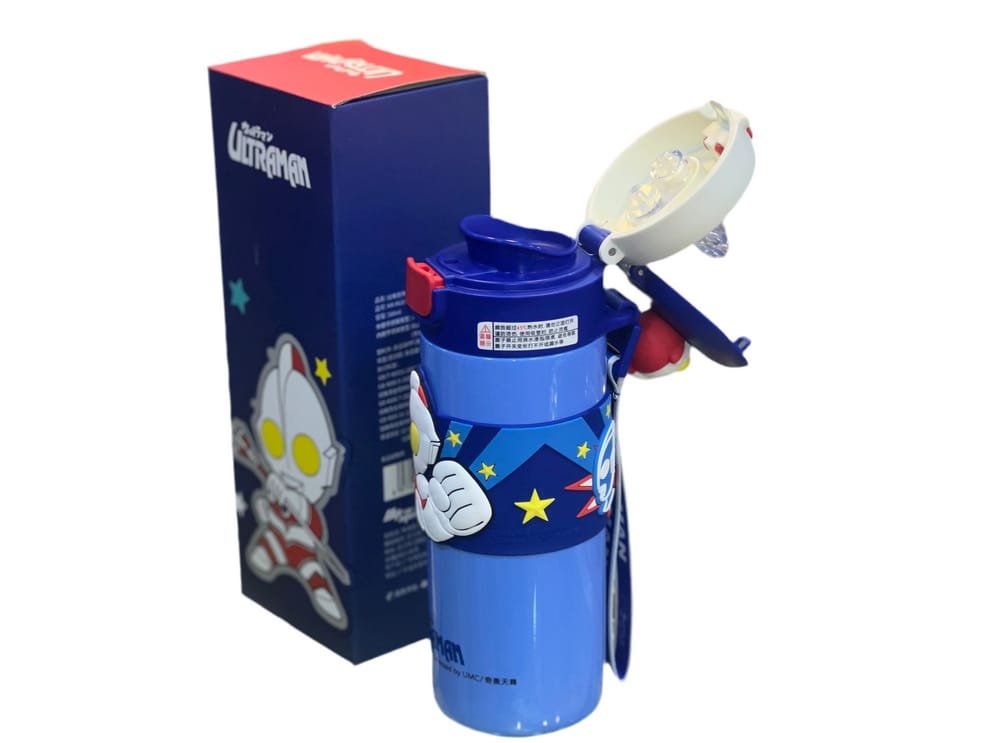 Cartoon-Themed 316 Steel Water Bottles - Mickey Mouse, Ultraman, Chibi Maruko & More | Double Lid (Straw & Sip)