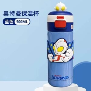 Cartoon-Themed 316 Steel Water Bottles - Mickey Mouse, Ultraman, Chibi Maruko & More | Double Lid (Straw & Sip)