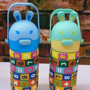 Numbers and Maths Symbols Design Water Bottle, Portable Handle with Detachable Buckle (520 ML)(CK-3322)(Green)
