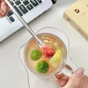 Set of 6pcs Filter Spoon Straw Reusable High Quality Stainless Steel Golden