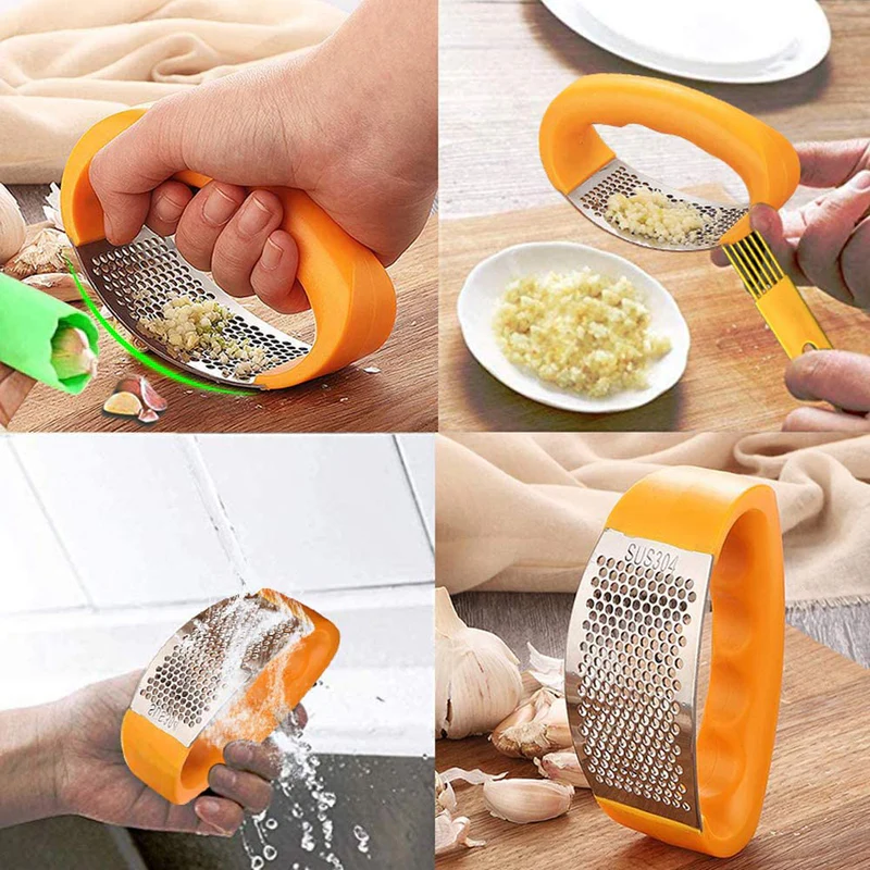 Stainless Steel Ginger Garlic Hand Presser – Crusher & Mincer for Easy Cooking