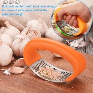 Stainless Steel Ginger Garlic Hand Presser – Crusher & Mincer for Easy Cooking