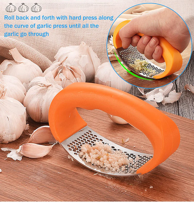 Stainless Steel Ginger Garlic Hand Presser – Crusher & Mincer for Easy Cooking
