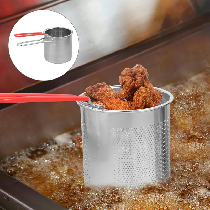 Stainless Steel Deep Fryer with Strainer Basket
