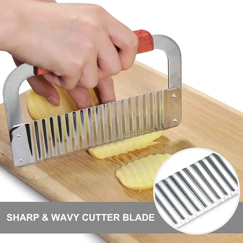 French Fries Cutter Stainless Steel Crinkle Cutter