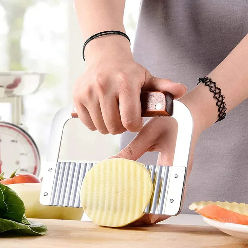French Fries Cutter Stainless Steel Crinkle Cutter