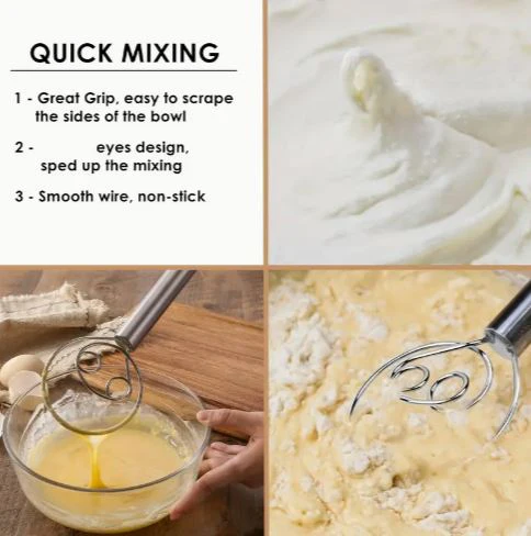 Stainless Steel Dough Flour Whisk